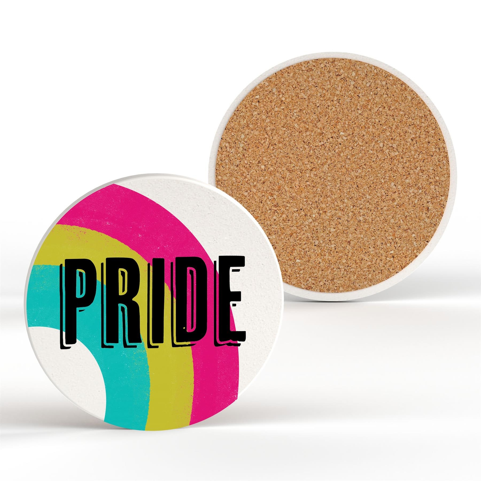 Rainbow Pride Flag Polysexual Colours Small Ceramic Round Coaster LGBTQ+ Gift