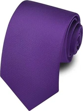 63'' XL Tie Mens Extra Long Solid Woven Necktie for Men Big and Dark Purple