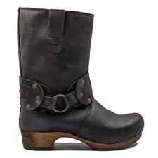 Sanita 'Mohawk' Danish Clog Boots in Black (Art:452203) - Hölzern
