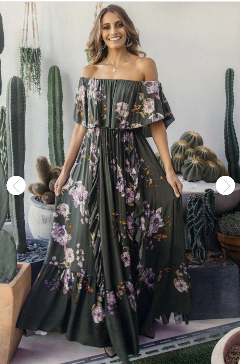 Jaase Maxi Olive Green Dress Sustain Your Glow Off Shoulder EX Small XS 2 | eBay Jaase Maxi Olive Green Dress Sustain Your Glow Off Shoulder EX Small XS 2 | eBay