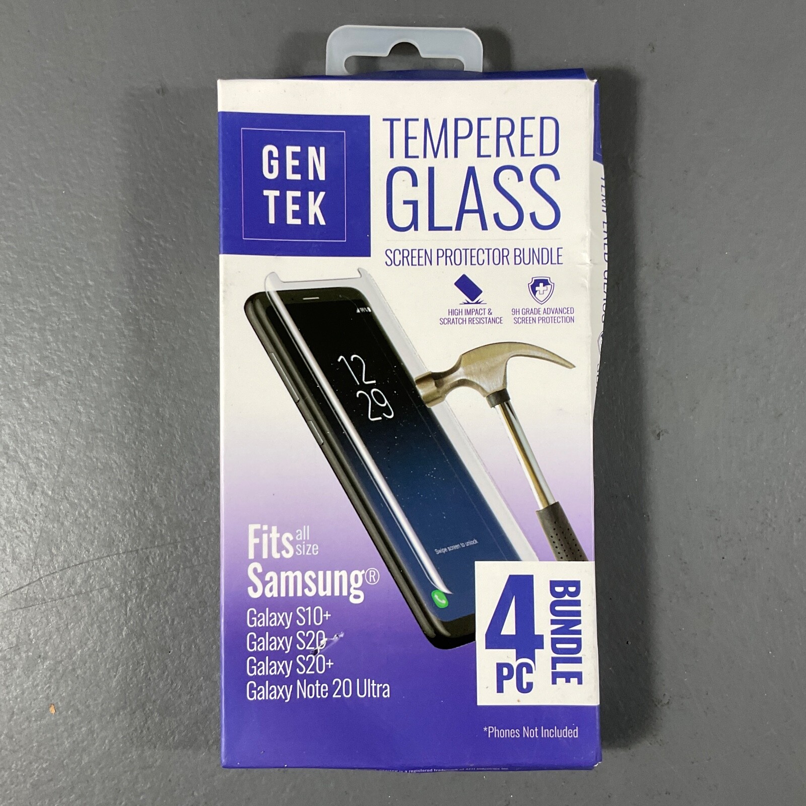 Gentek Tempered Glass Screen Protector Bundle Fits All Size Samsung 4