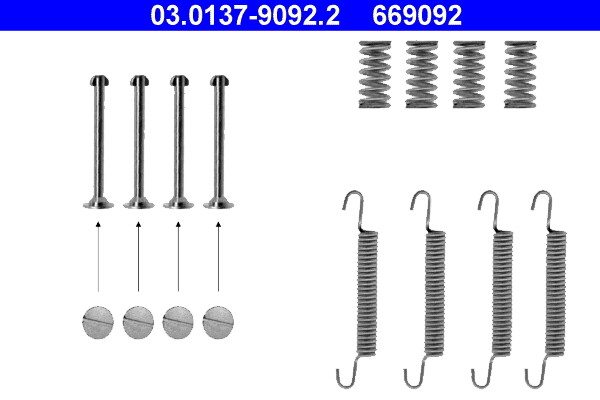ATE 03.0137-9092.2 ZubehÖRsatz, Feststellbremsbacken Hinterachse FÜR Opel Vauxh-image