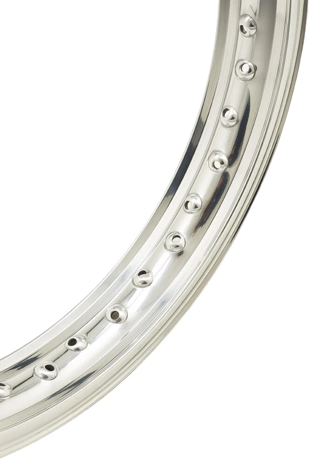 CERCHIO ALLUMINIO MOTO D'EPOCA CLASSICA BORDO H  WM3 2,15 x 18 FORI 36 NUOVO - Immagine 2 di 3