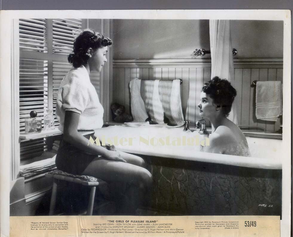 Audrey Dalton in bathtub Joan Elan Girls of Pleasure Island vintage