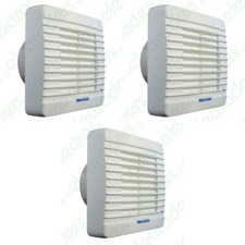 3 x Vent Axia 251510C VA100XHT Axial Extractor Fan with Humidistat Timer Shutter