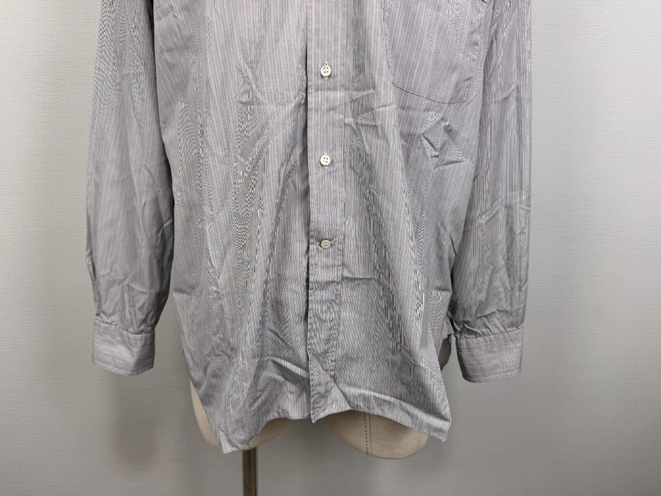 Camisa de Vestir Clásica LORENZINI Multicolor Rayas Hecha en Italia Bolsillo Talla 41 Foto 3 de 4