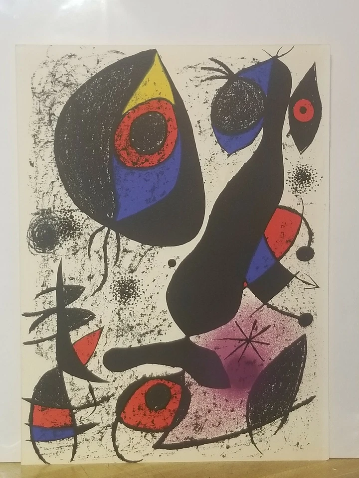 Joan Miró "LA ENCRE II" Original Color Litografía Arte Surrealista 1972 Arte Moderno Foto 2 de 4