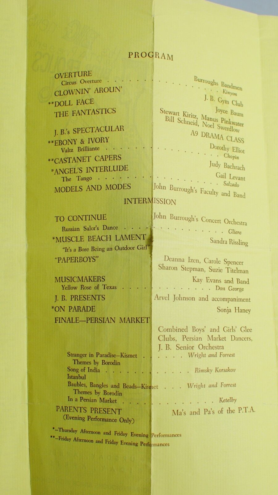 1956 John Burroughs Junior High School Collection Lot of 4