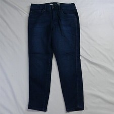 Seven 10 High Rise Skinny Crop Dark Rinse Stretch Denim Jeans