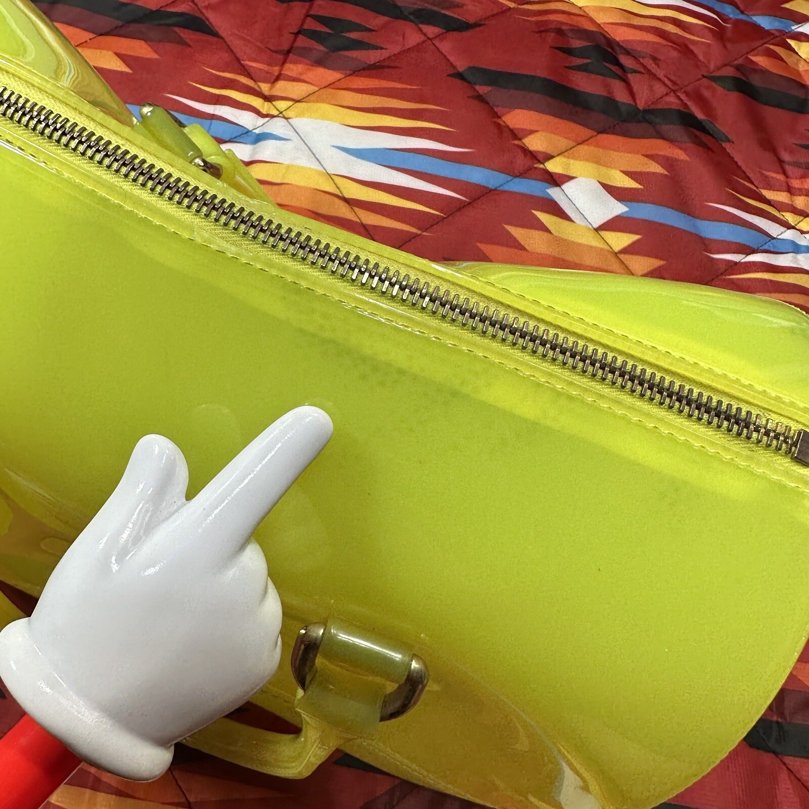 RARE Color Neon Yellow FURLA Candy Bag Jelly Purse Ma… Gem