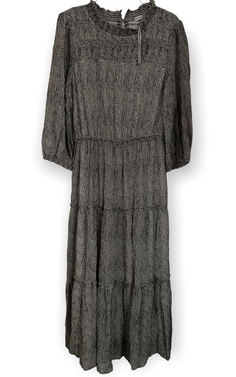 Baltic Born Veronica Boho Charcoal Print Maxi Dress - Med
