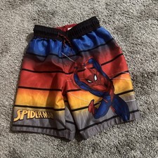 Marvel Spiderman Boys Swim Trunks Shorts Size Medium