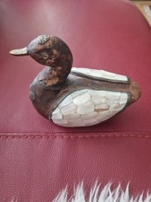 ENTE Figur Holz&nbsp;Teak /Ebenholz  L30 Indien Antik 20-40er Sammlerst&uuml;ck Gut