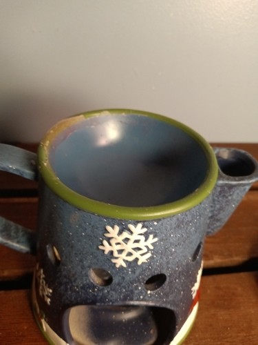 Vintage Yankee Candle Schneemann Teekanne Wachswärmer, Teelicht - Bild 4 von 8