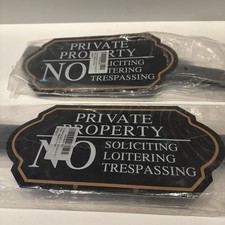 Private Property Sign for Yard, No Soliciting No Loitering No Trespassing Signs
