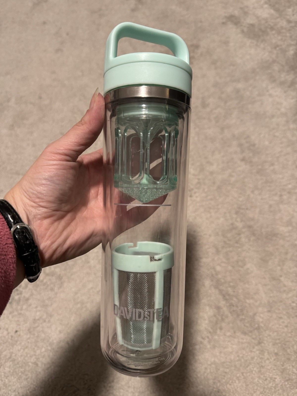 Matcha Maker Mint Green 14 Oz Travel Mug Frother Tea Infuser Tumbler