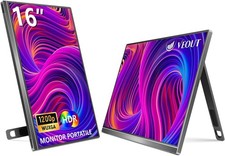 16" Portable Monitor 1920x1200 IPS USB-C Mini HDMI Vertical Screen w/ Stand