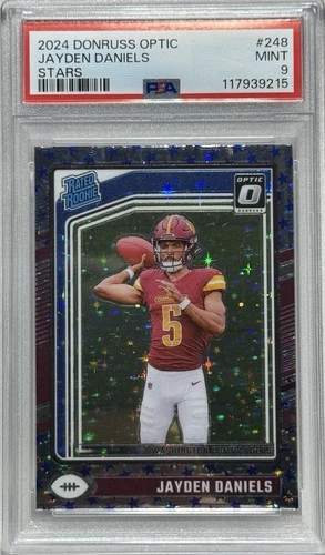 2024 PANINI DONRUSS OPTIC STARS #248 JAYDEN DANIELS ROOKIE RC PSA 9 Rated Rookie