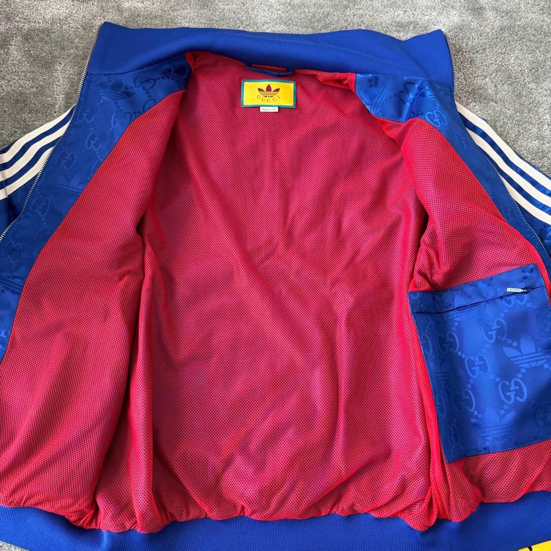 Gucci x adidas GG Jacquard Track Jacket Blue Size M Italy Luxury