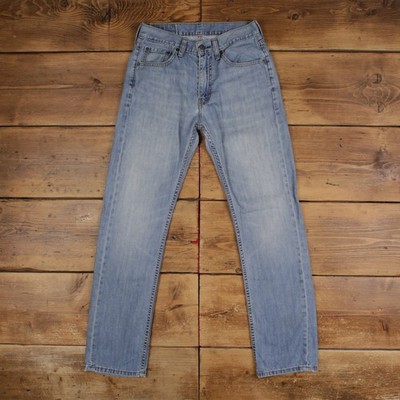 Levis 505 Jeans 29x32 Herren Blau Regular Straight Light Stonewash Rot Denim