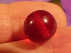 ANTIQUE OX BLOOD RED PEKING GLASS MANDARIN COURT CHINESE ROUND BEAD 12.7 MM — photo 4