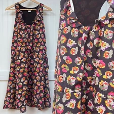 Bar III Dress Cottagecore Whimsigoth Floral Ruffle Neck Sleeveless Casual L