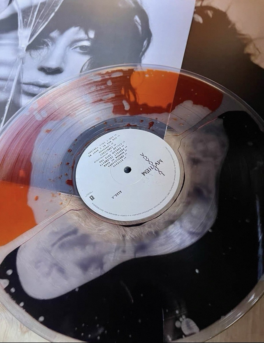 Lady Gaga Mayhem x Bad World Split Liquid Filled Vinyl LP Blood