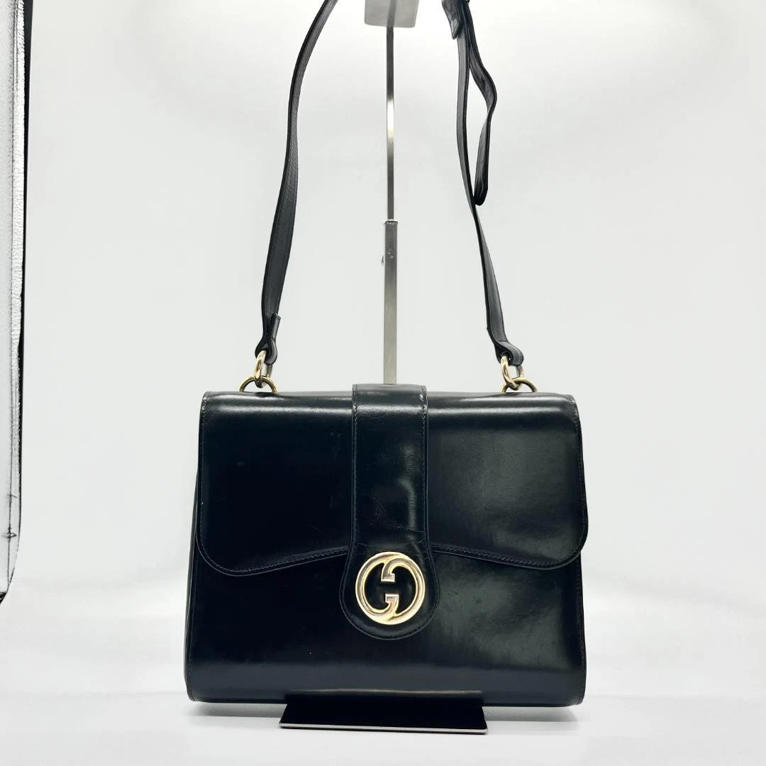 Ancien sac à bandoulière GUCCI cuir imbriqué