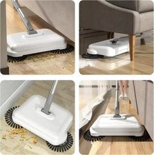 Hand Push Floor Sweeping Machine Floor and Carpet Sweeping 360° Rotation Sweep