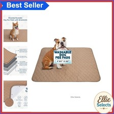 Washable Reusable Dog Pee Pad 60x60 in Waterproof Polyester Brown Whelping