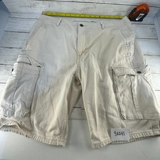 Levi Strauss  Co Mens Beige Cargo Shorts Tan Cotton Utility Relaxed Fit 34W