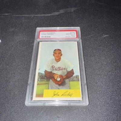 1954 Bowman #159 JOHN LINDELL PSA 8 NM-MT 01751349 Certified Low Population Rare