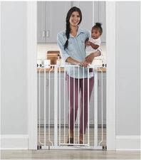Easy Step 36" Extra Tall Walk Thru Baby Gate, Includes 4-Inch Extension Kit, 4 P