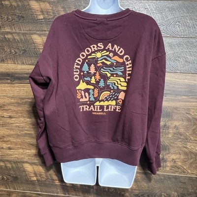 Merrell Women s Pullover Sweatshirt Rust Red M Outdoors Trailfirst Hiking Nature