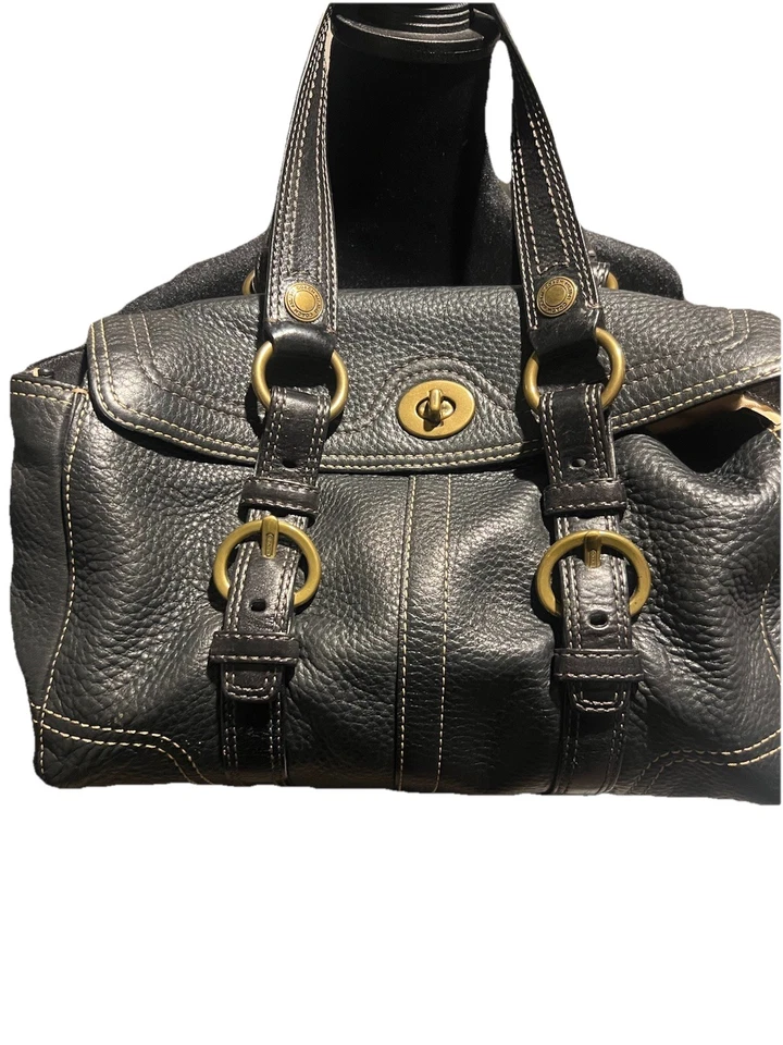 Coach Cuero Suave Negro De Colección Y2k # No C0798-10958 Herrajes de Latón Sólido Foto 2 de 4