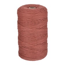 1/8" 656 Feet Macrame Cord, Cotton Cord Rope String Single Strands Rust Red