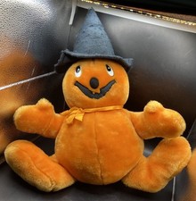 Vintage 1988 Chrisha Playful Plush Witch Pumpkin Halloween Jack O Lantern Man