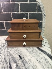 Vintage Wooden Thread Sewing Box