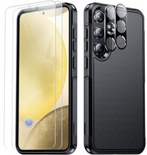 Heavy Duty Shockproof Case for Samsung Galaxy S24, 12 FT Drop Protection, Black