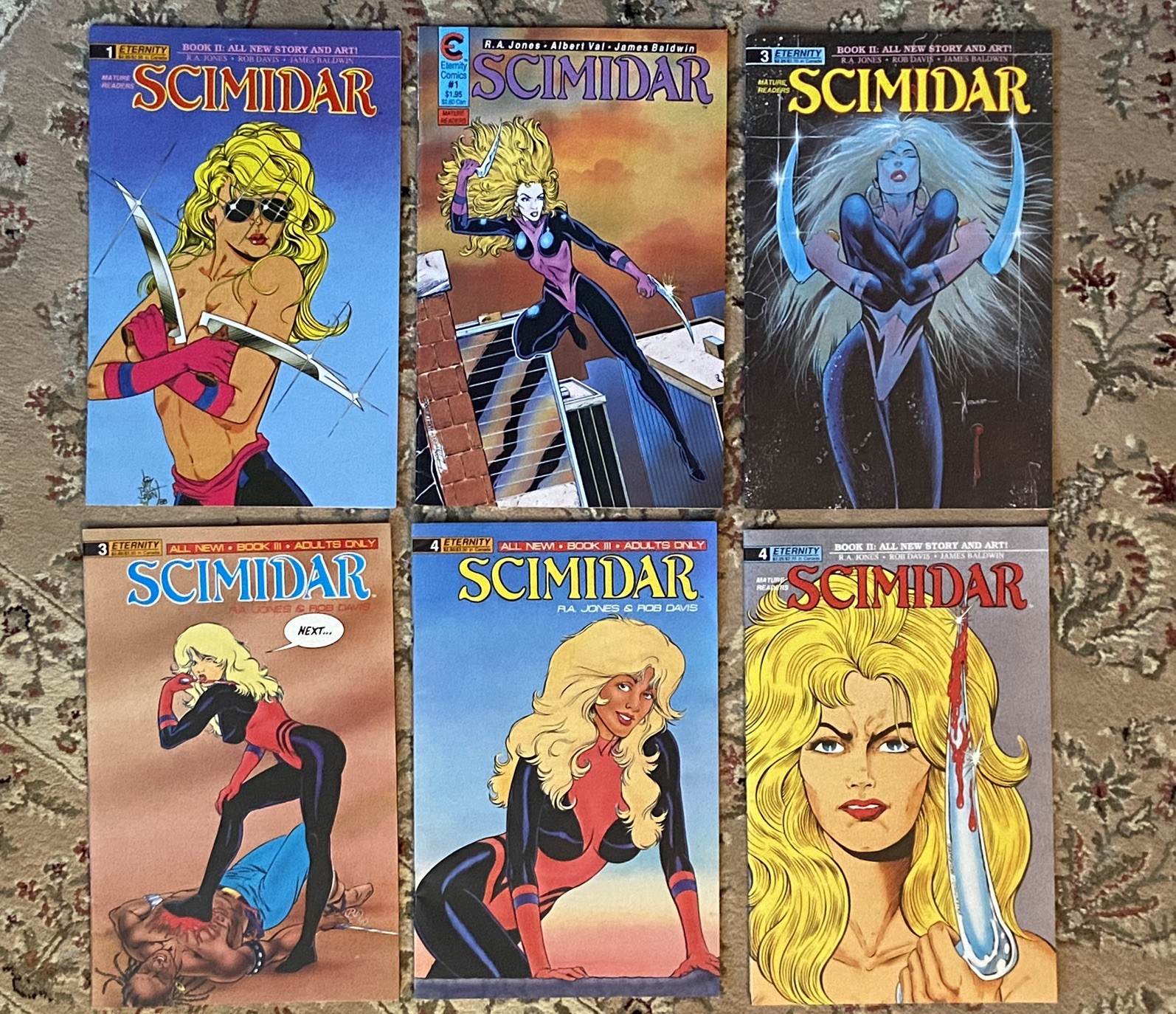 Scimidar Comic Lot! # 1, 1, 3, 3, 4, 4 by Eternity  Lot of 6 adult books