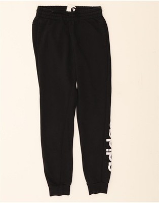ADIDAS Womens Graphic Tracksuit Trousers Joggers UK 8/10 Small  Black CP17