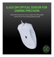 Razer Deathadder Essential Mercury White Wired USB Gaming Mouse 6400 DPI 5