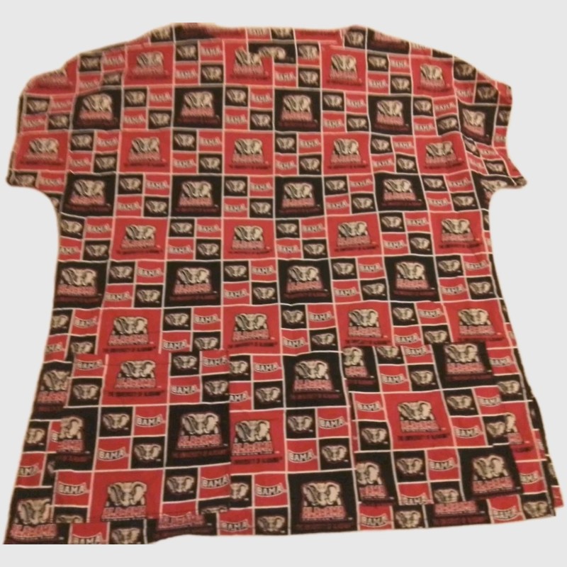 Handmade, Custom, Crimson Tide Scrub Top.