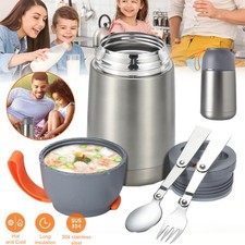 Edelstahl Thermobehälter Thermoskanne Essen Warmhaltedose 650ml Suppenbehälter