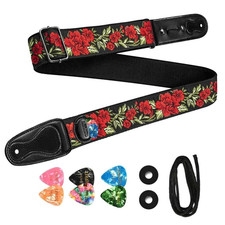 LEKATO Guitar Strap Braid Embroidered Woven 2'' Wide for Bass/Acoustic/Electric