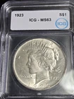 1923 Peace Silver $1 Dollar -ICG MS-63