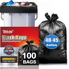 Bolsas de basura negras grandes 40-45 galones 100 unidades 40+ galones bolsas de basura