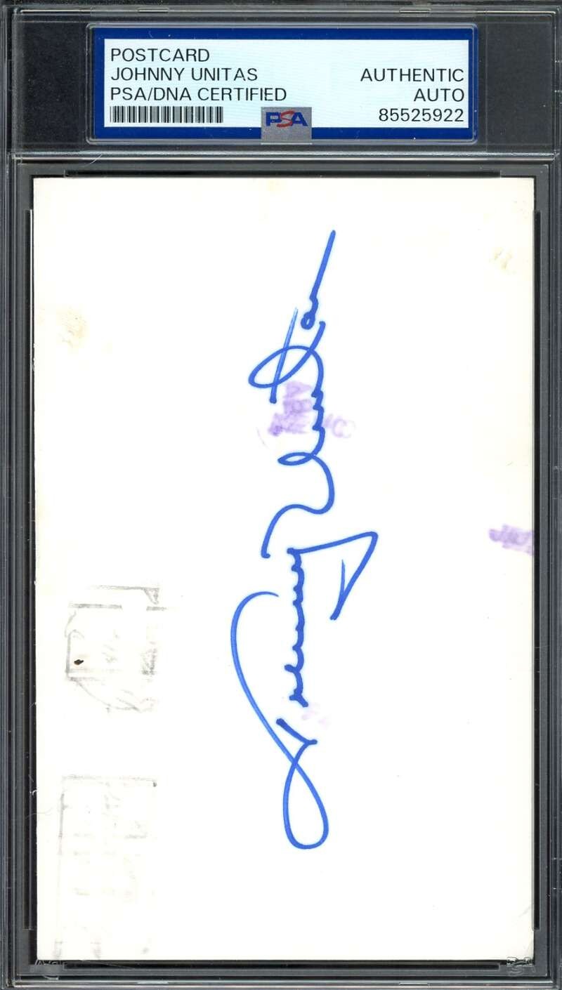 Johnny Unitas PSA DNA Coa Autograph GPC Government Postcard Signed