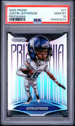 2025 PANINI PRIZM PRIZMANIA #21 JUSTIN JEFFERSON PSA 10