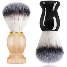 2 Pack Men Shaving Brush, Soap Synthetic Hair Tool  wet Shave Using Cream wi...